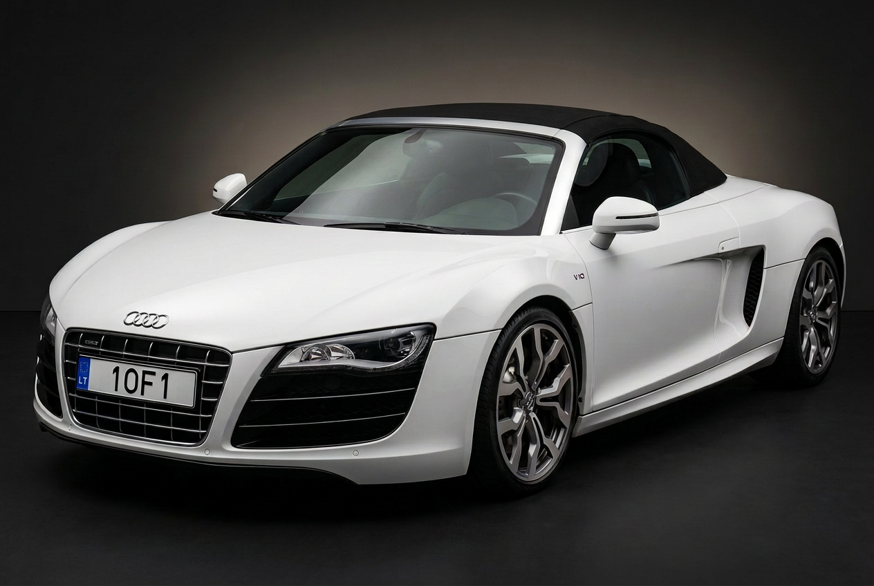 Audi R8 Spyder su nuleistu stogu